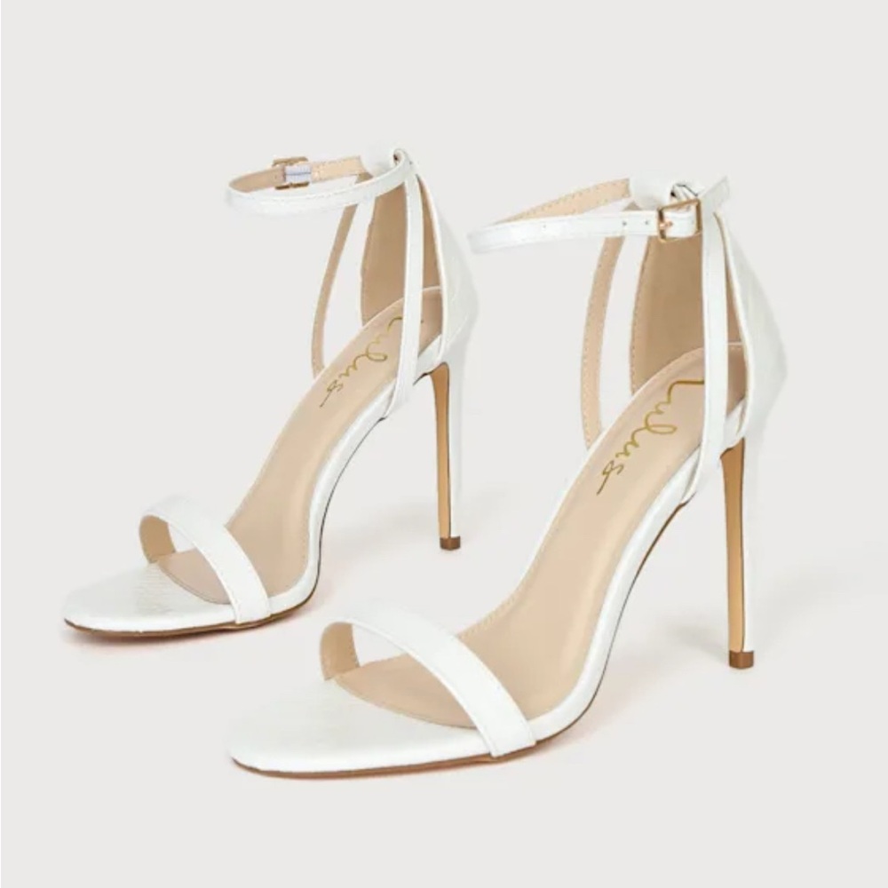 Lulu's White Strappy Heels